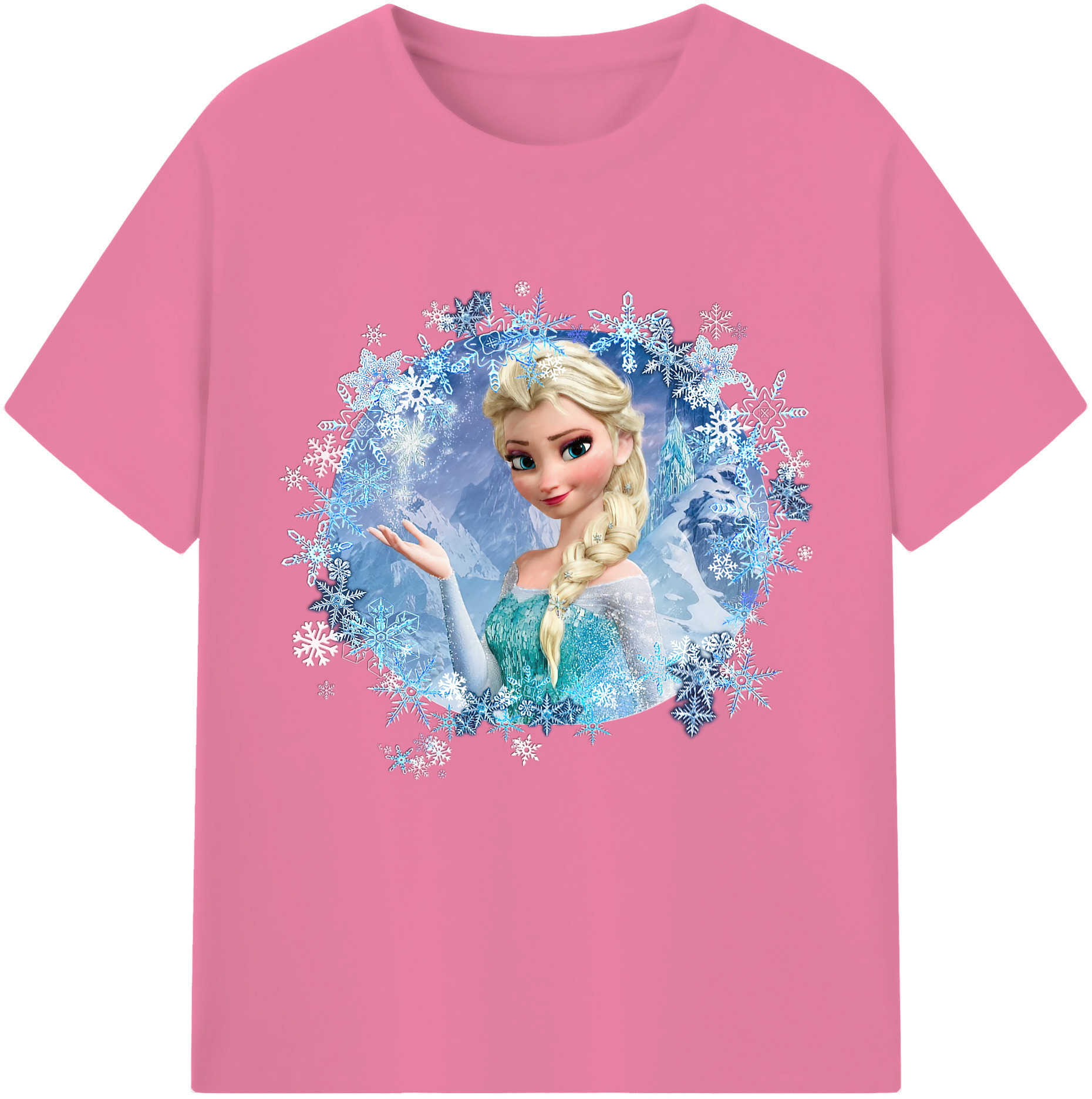 （画像用） アナと雪の女王 アンナ エルサ Frozen Anna Elsa 綿100％半袖Tシャツ（フロントプリント）